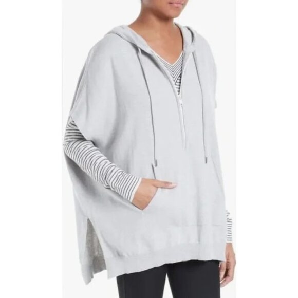 ATM Anthony Thomas Melillo Hooded Half Zip Poncho Gray Cashmere Womens XS/S $975 - Picture 3 of 15
